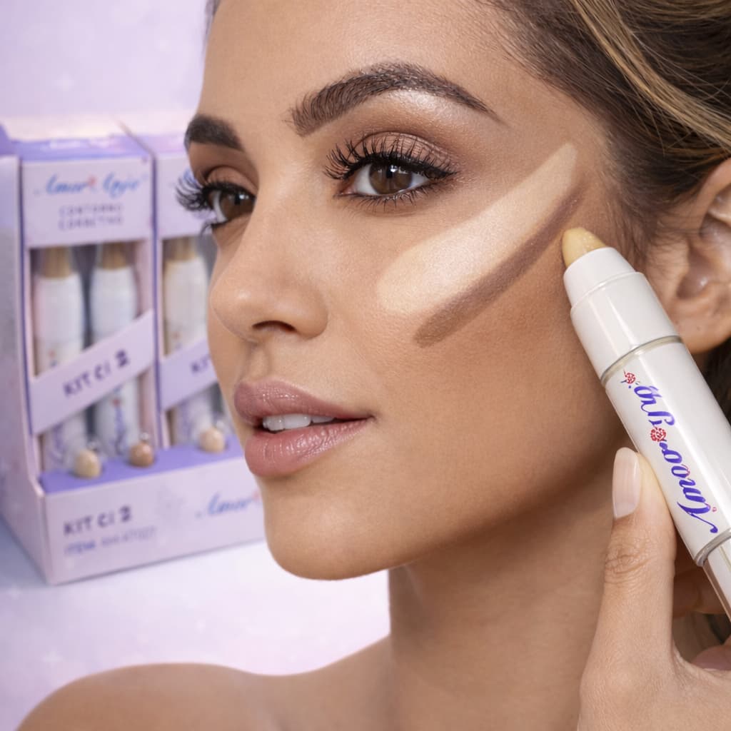 Amor Anjo Contorno Corretivo – Kit Profissional 2 em 1 para Pele Perfeita Novidade