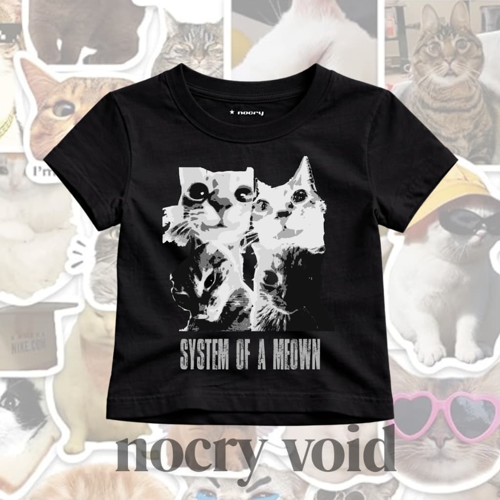 Camiseta Baby Tee Feminina  – SOAD Cats Stencil | Y2K Archive Series