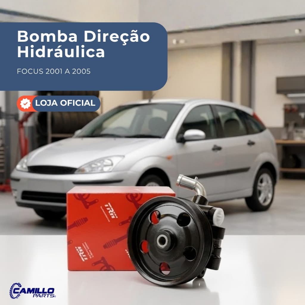 Bomba de Direção Hidráulica Ford Focus 2001 a 2005 TRW Polia 6PK Alta Durabilidade