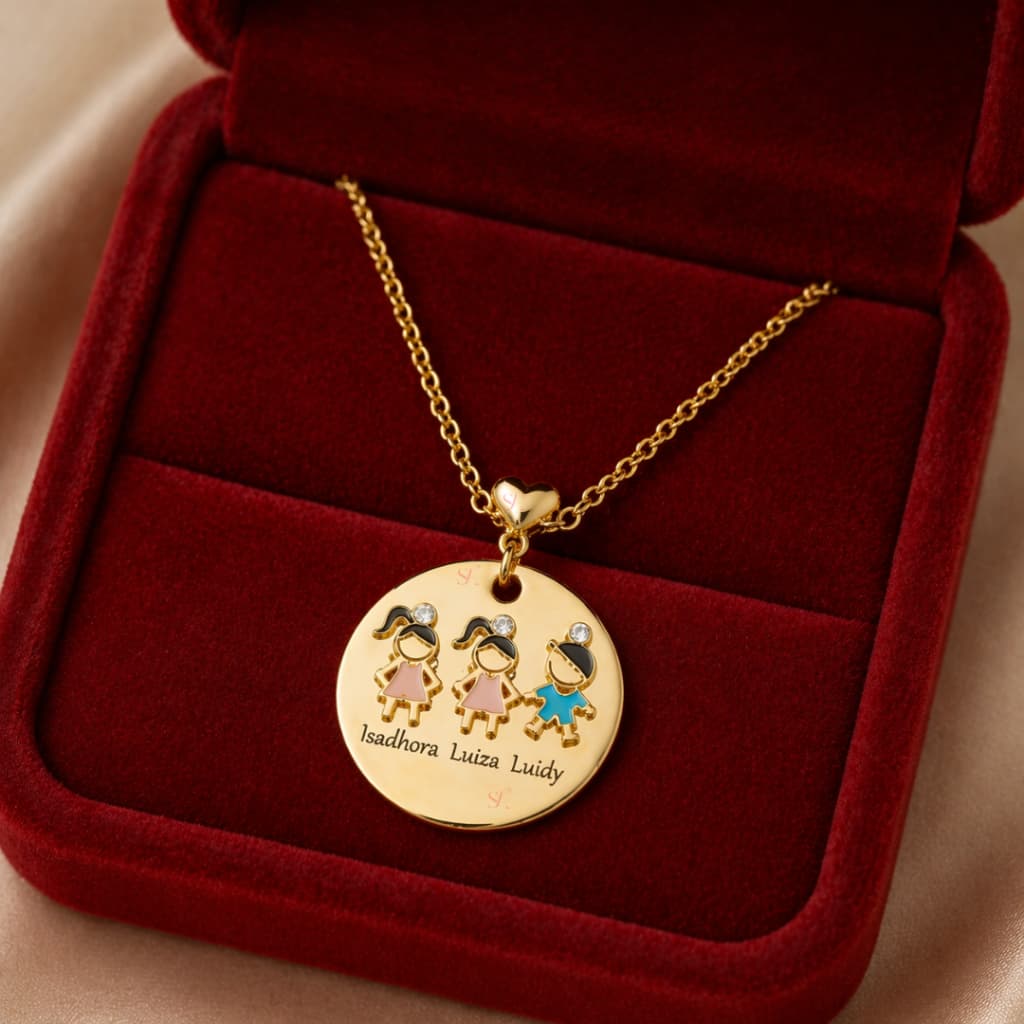 Colar Feminino Nome dos Filhos Personalizado Cod.Ci18