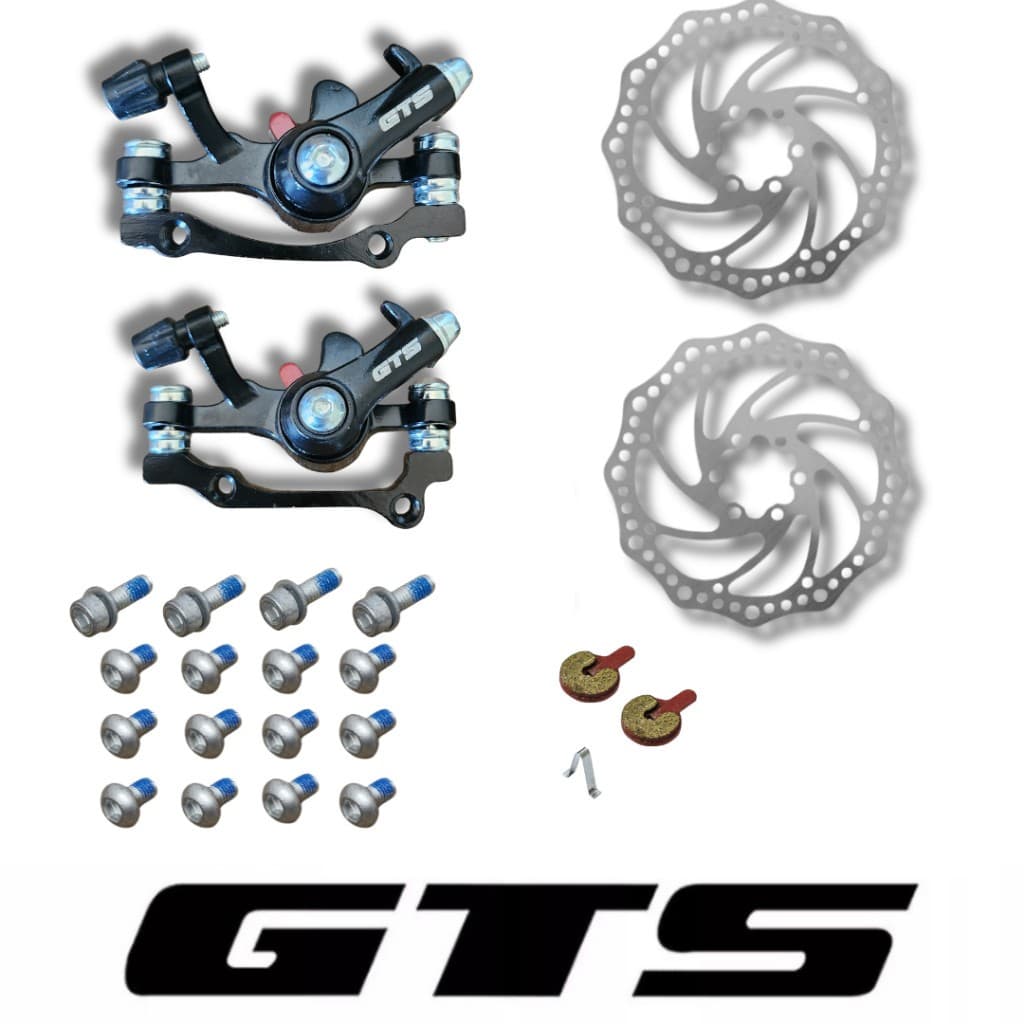 Kit Freio Mecânico Bike GTS ORIGINAL Pinças + Discos + Pastilhas