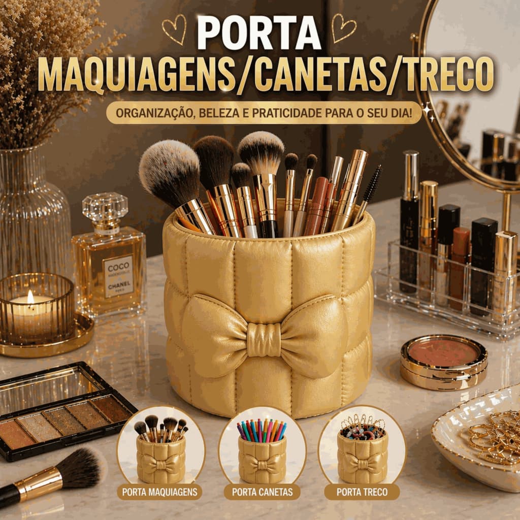 Porta Maquiagem/Porta Canetas/Porta Treco/Organizador Multiuso Decorativo Elegante