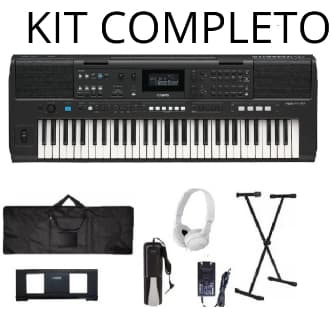 Kit Teclado Musical  Yamaha  E483 Com Fonte Promoção substituto e473