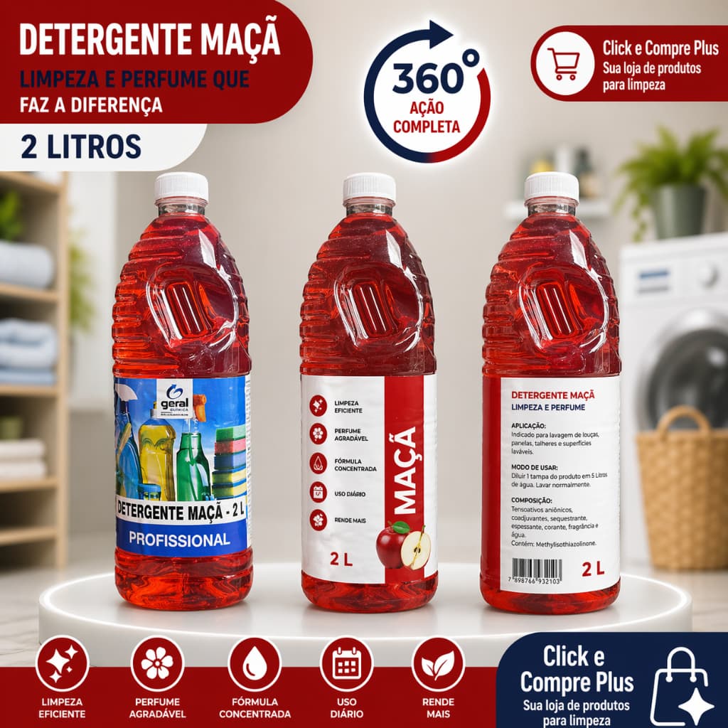 Detergente Maçã PROFISSIONAL 2L Geral Química