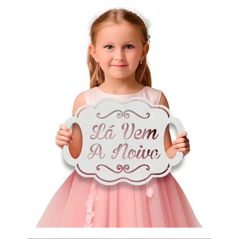 Placa La Vem A Noiva Corte Arabesco Daminha Noivos Casamento