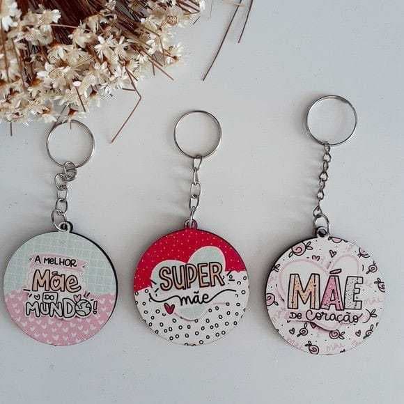 Chaveiro Personalizado MDF 5cm 💖 Lembrancinha Criativa Para Eventos | Casamento, Aniversário, Empresas | Kit 25/50
