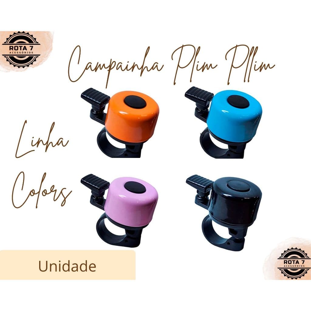 Campainha Plim Plim Buzina Azul Laranja Rosa Preto Sino Bicicleta Infantil Bike - Elleven