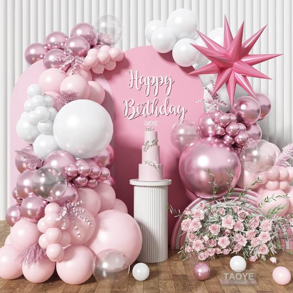 Kit 94 Balões Arco dos Sonhos Rosa Decoração para Festas, Aniversários e Casamentos