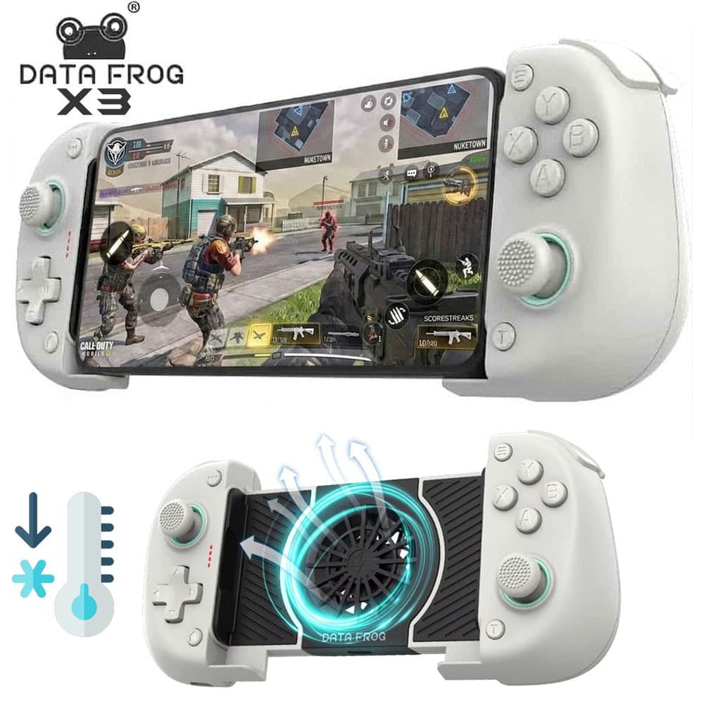 Controle sem fio Bluetooth com Cooler DataFrog X3 | Android - Switch - PC | COD Mobile FreeFire Roblox