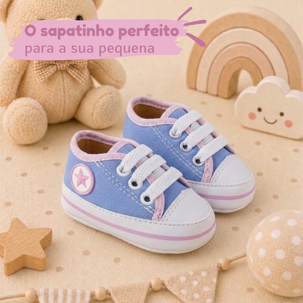 Tênis Infantil Feminino Jeans Lona – Leve, Confortável