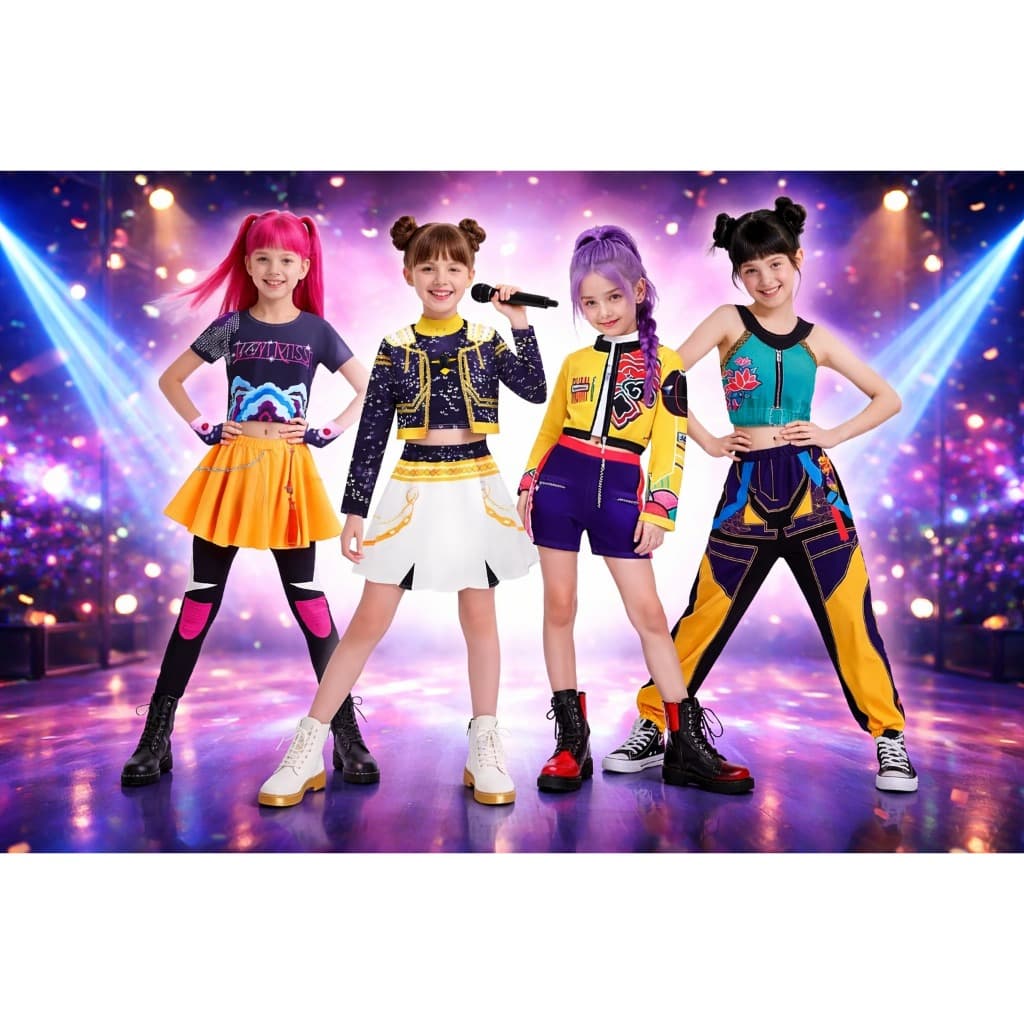 Fantasia Roupa Guerreiras K-pop Rumi Mira Zoey Huntrix
