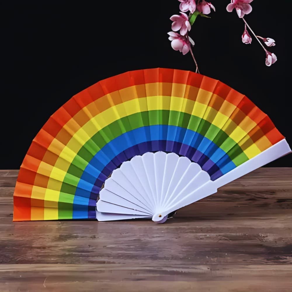 Leque Colorido Arco-íris Para Festa Dança Carnaval Decoração P