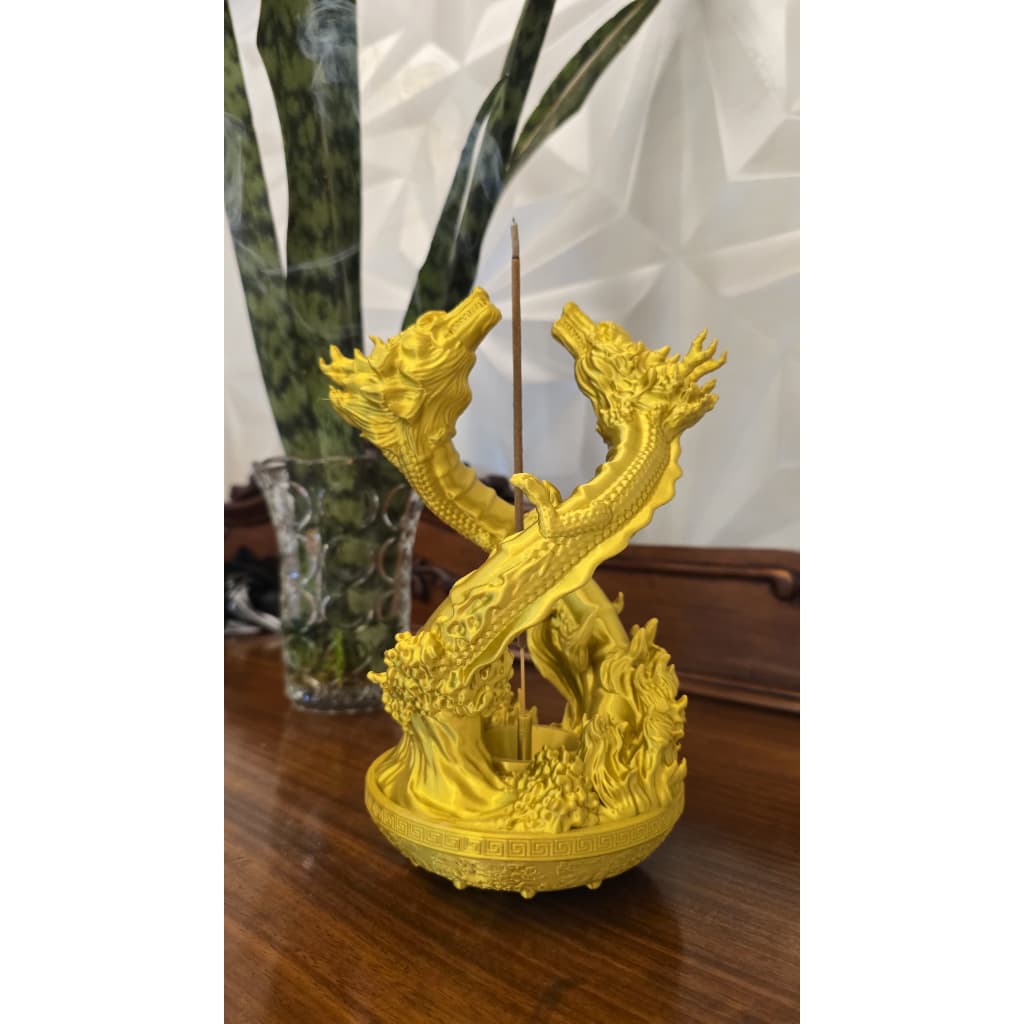 Incensário Dragão Chinês Decorativo em Impressão 3D - Porta Incenso