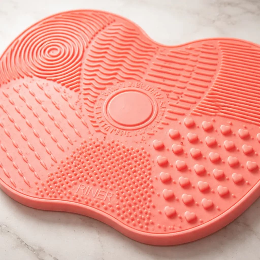 Suporte Limpa Pincel Ruby Anjo Silicone Higienizador de Pincéis Maquiagem Portátil