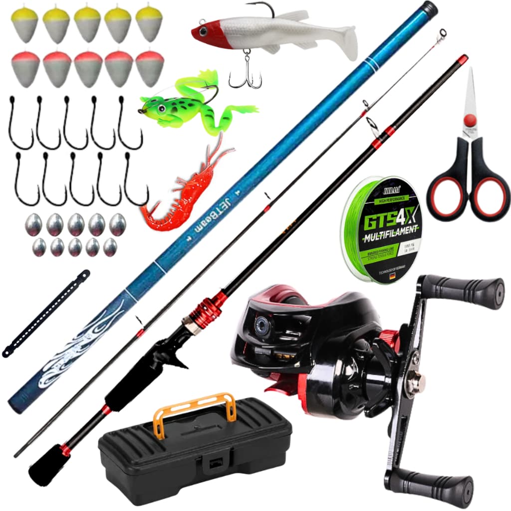 Carretilha de Pesca Anti cabeleira com Vara de Pescar Fibra de Carbono Vara de Mão Isca Artificial..