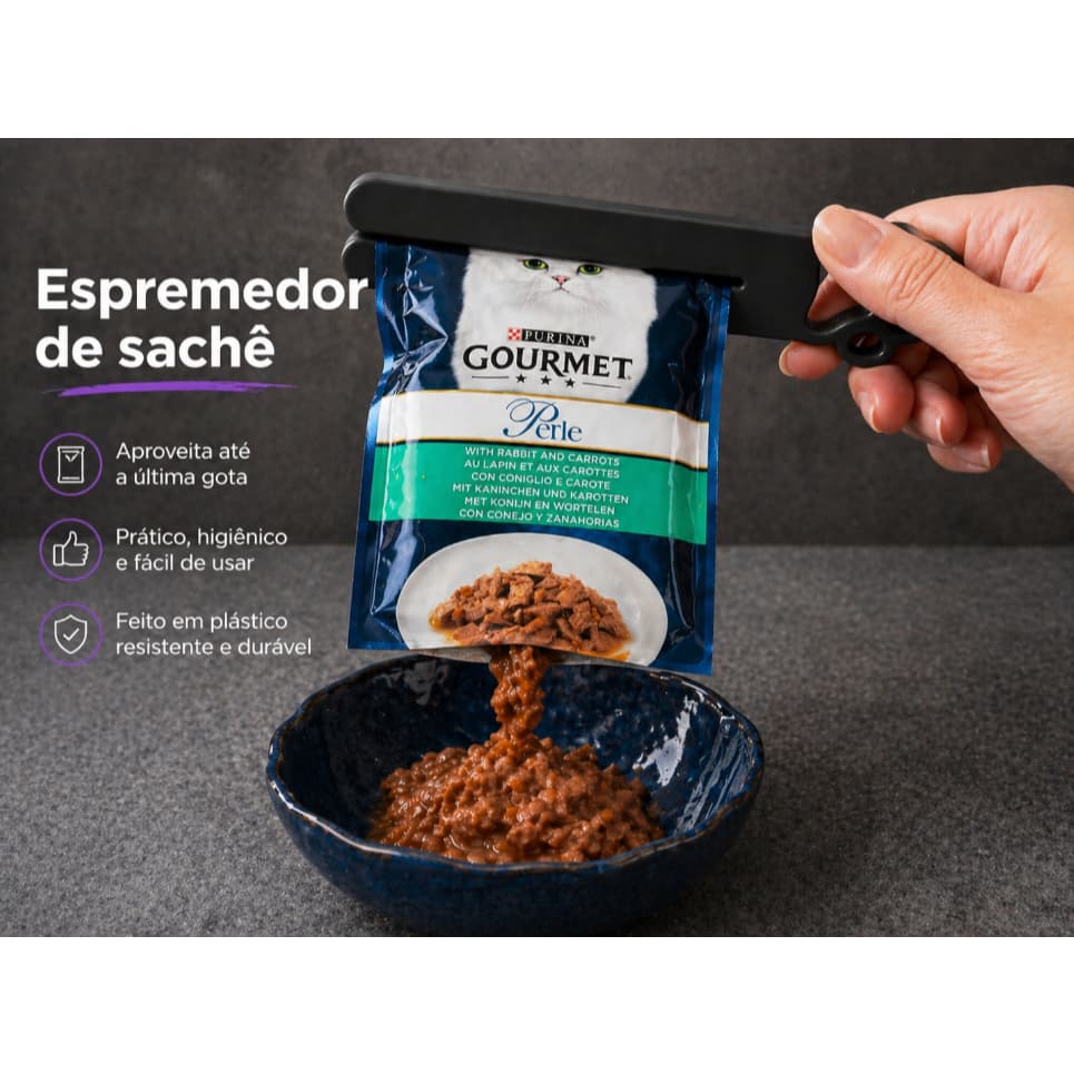 Espremedor de Sachê de Ração para Gatos e Cachorros