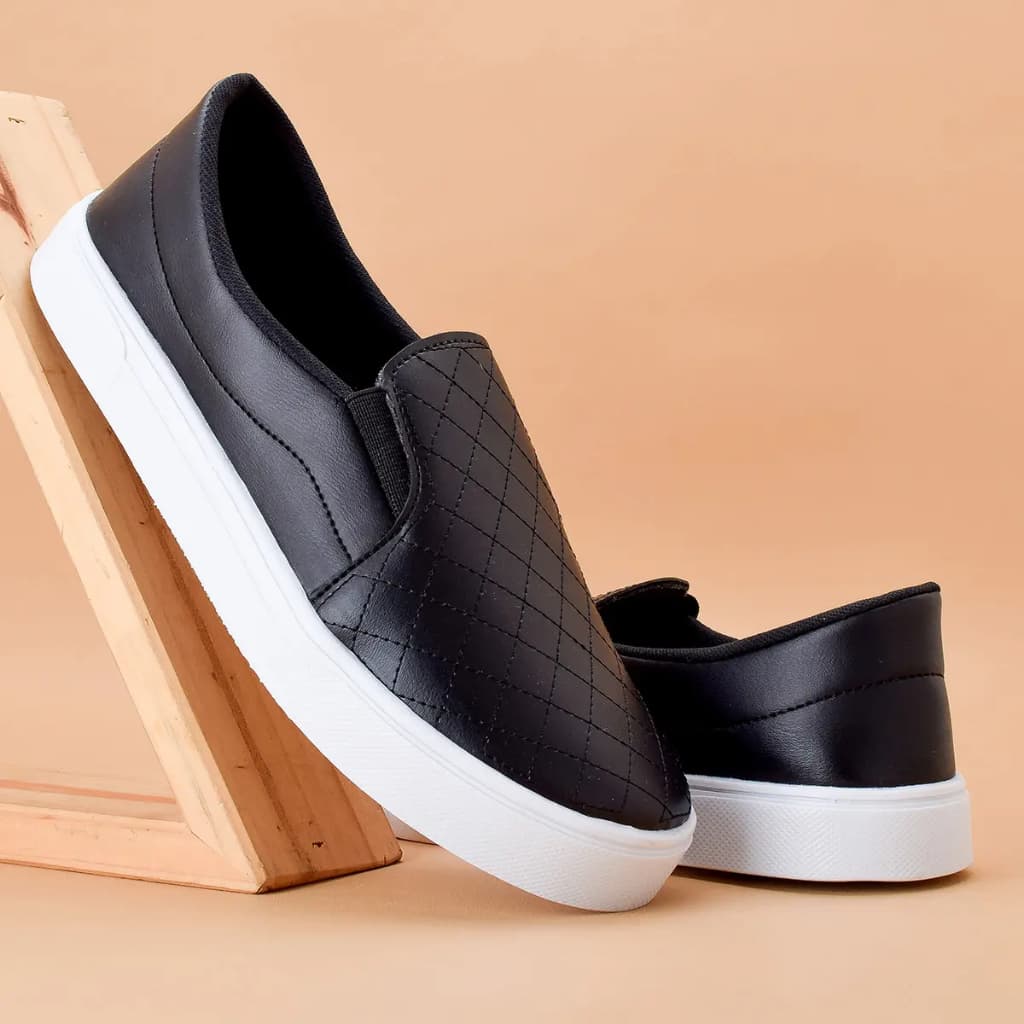 Sapatênis Feminino Slip On Casual Calço Pratico Sofisticado Moderno