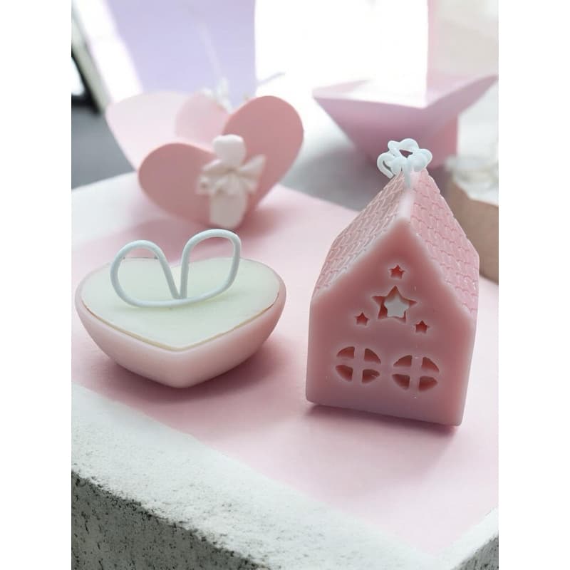 Kit Velas Aromáticas Casinha + Coração | Presente com Bolsa Coração