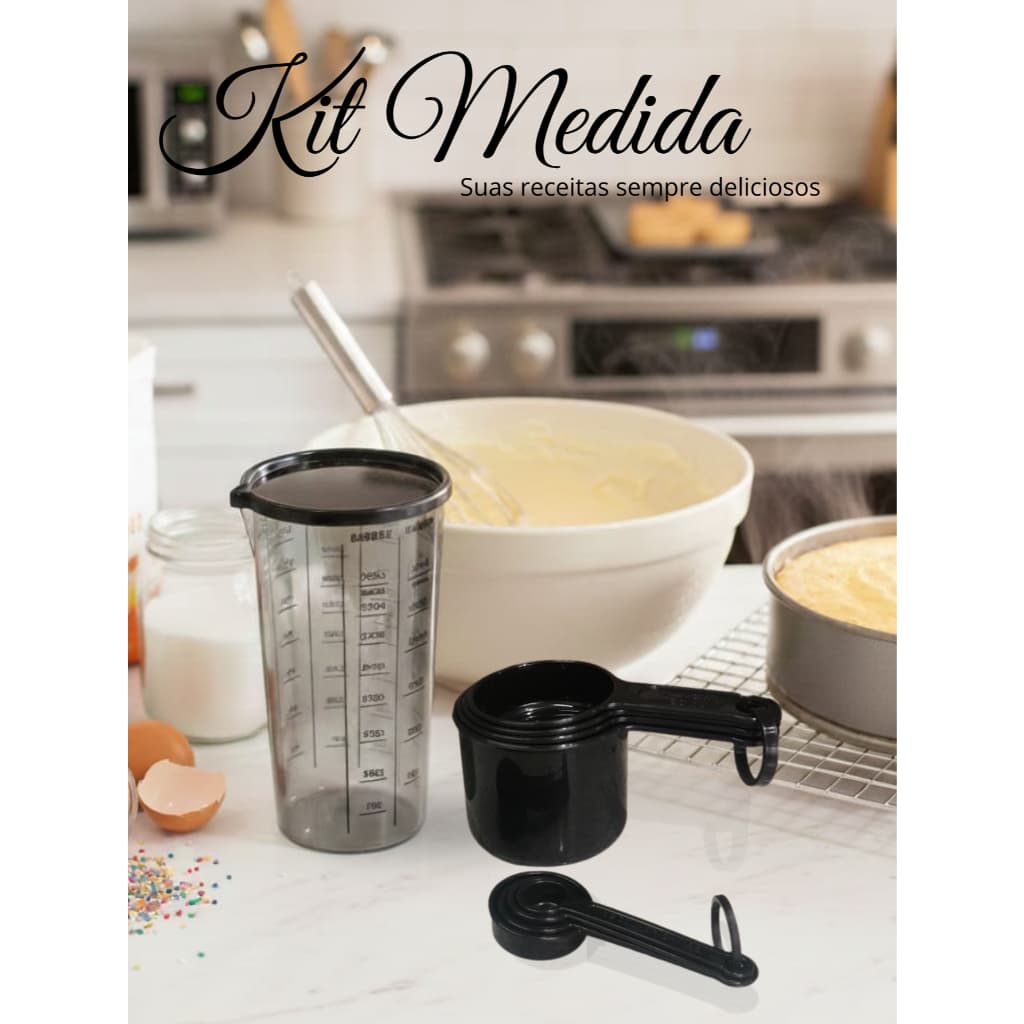 Kit 9 peças Preto Medida com Precisão