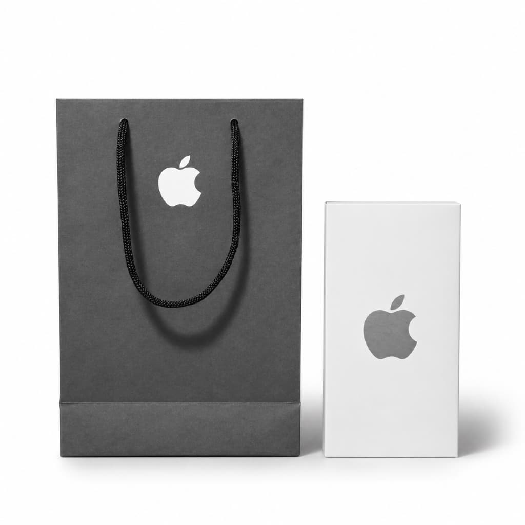 Sacola de Papel + Caixa /Bolsa Para Iphone Preta - Para Lojas de Telefones Celulares - Acessórios - P 22x15x7