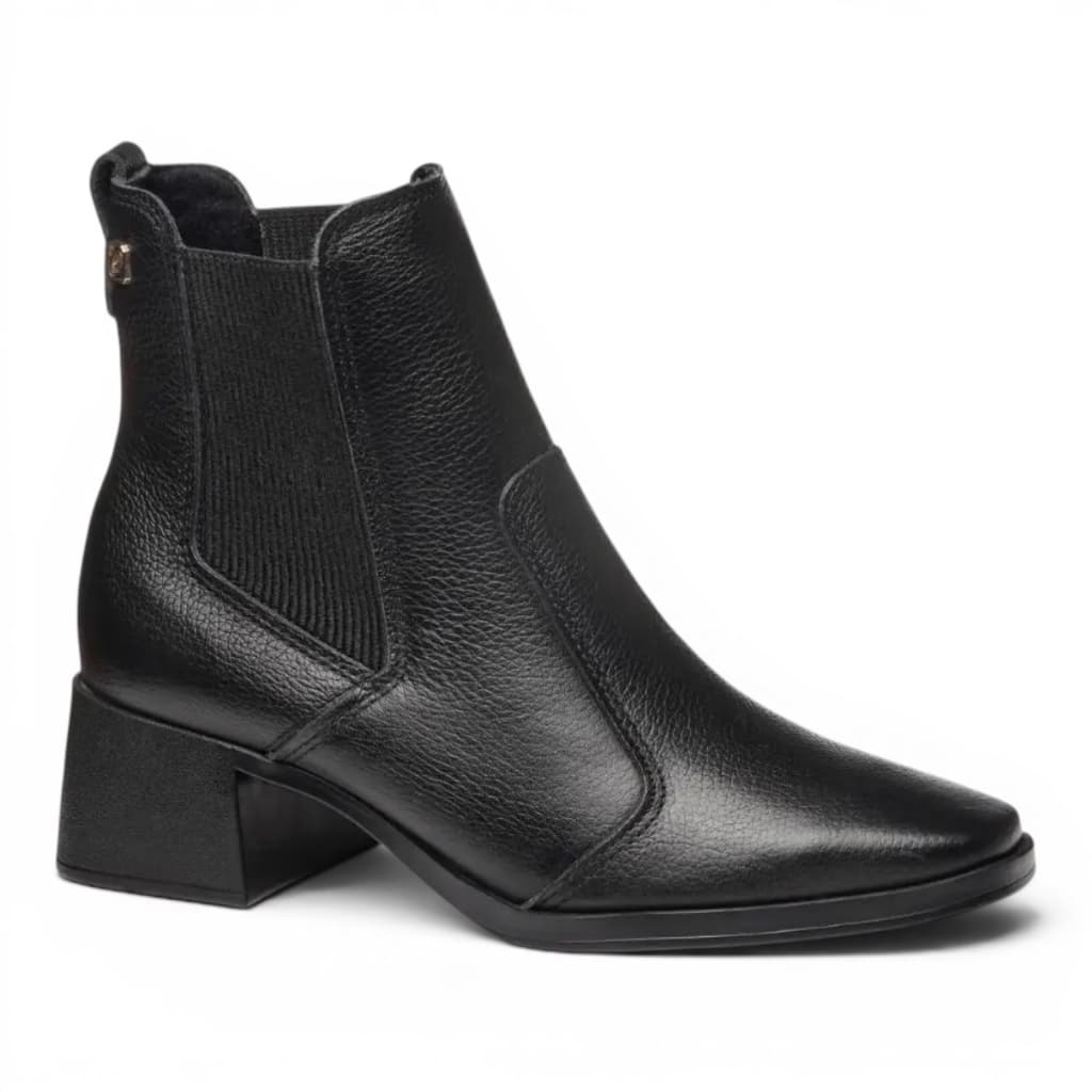 BOTA FEMININA PEGADA 282302 ELASTICO COURO SALTO BLOCO