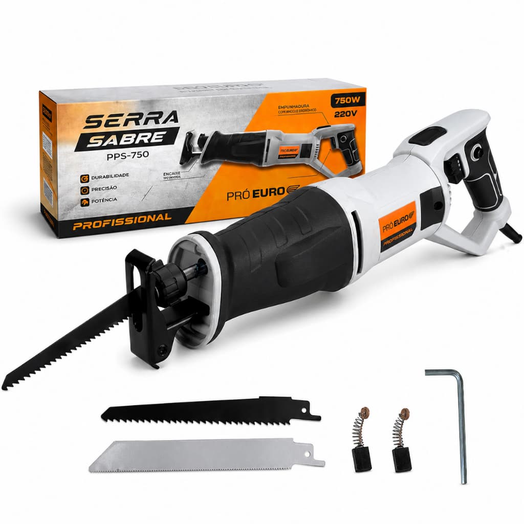 Serra Sabre Elétrica Profissional 750W 220V 2700 OPM Velocidade Variável Pró Euro