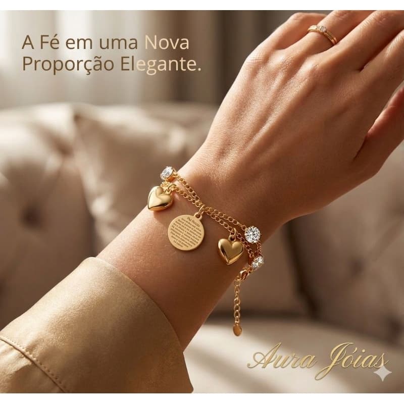 Pulseira de Fé e Elegância – Nossa Senhora Aparecida e Pai Nosso.