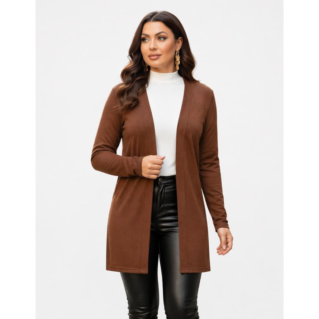 Cardigan Alongado Feminino Lanzinha Leve Feminino Inverno Elegante Confortável Moda Evangélica