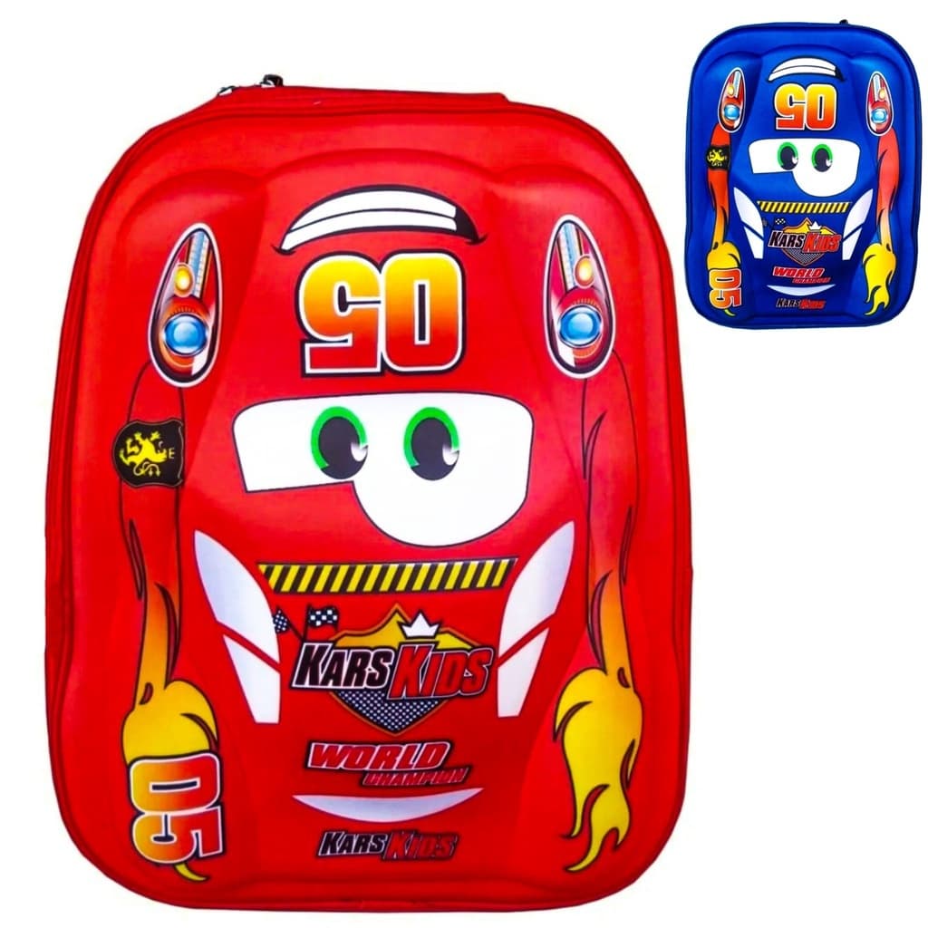 MOCHILA ESCOLA RELÂMPAGO MCQUEEN 3D ALTO RELEVO 05005# REFORÇADA GRANDE