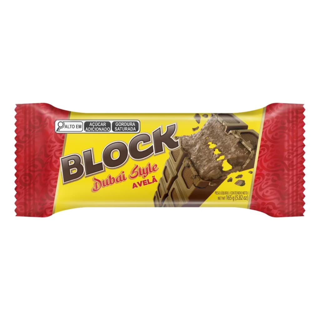Chocolate Block Dubai Style Avelã - 165g