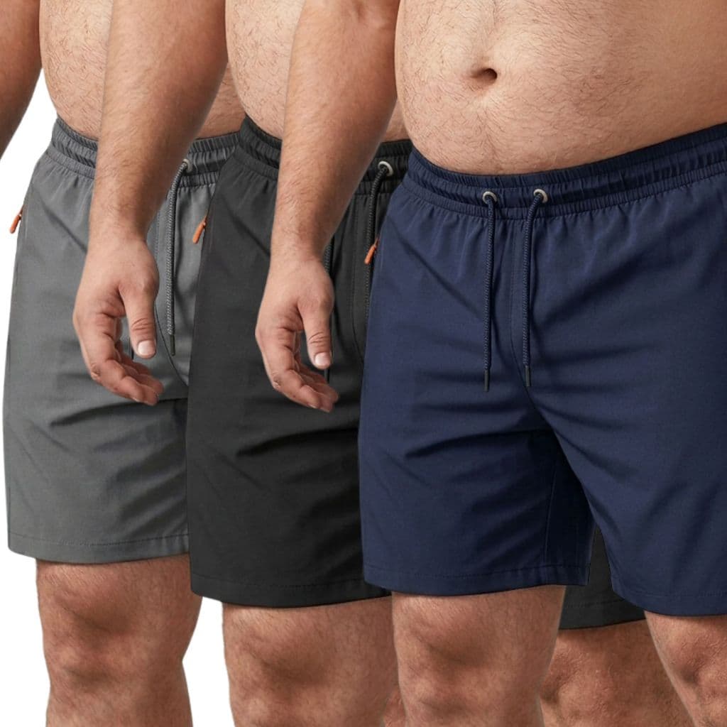 Kit 3 Bermudas short  Plus Size Masculina Elastano com Zíper – Monte Seu Kit (Cores e Tamanhos G1-G5)