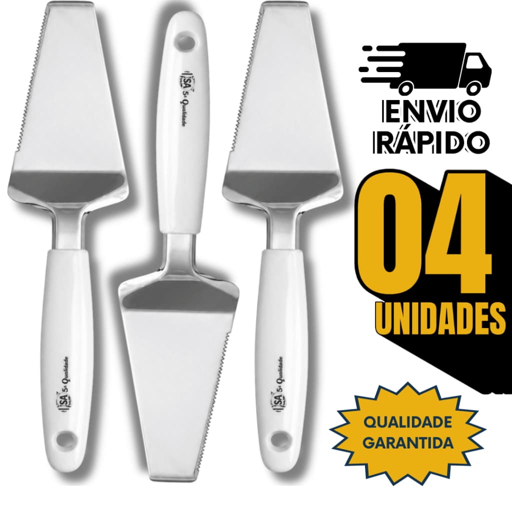 Conjunto Espátula Cortar Bolo Torta e Pães de Aço Inox 25,2CM Multiuso Cozinha Buffet Utensílios