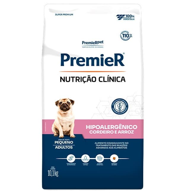 Ração Premier Nutrição Clínica Hipoalergênico Cães Adultos Pequeno Porte Cordeiro 10,1kg