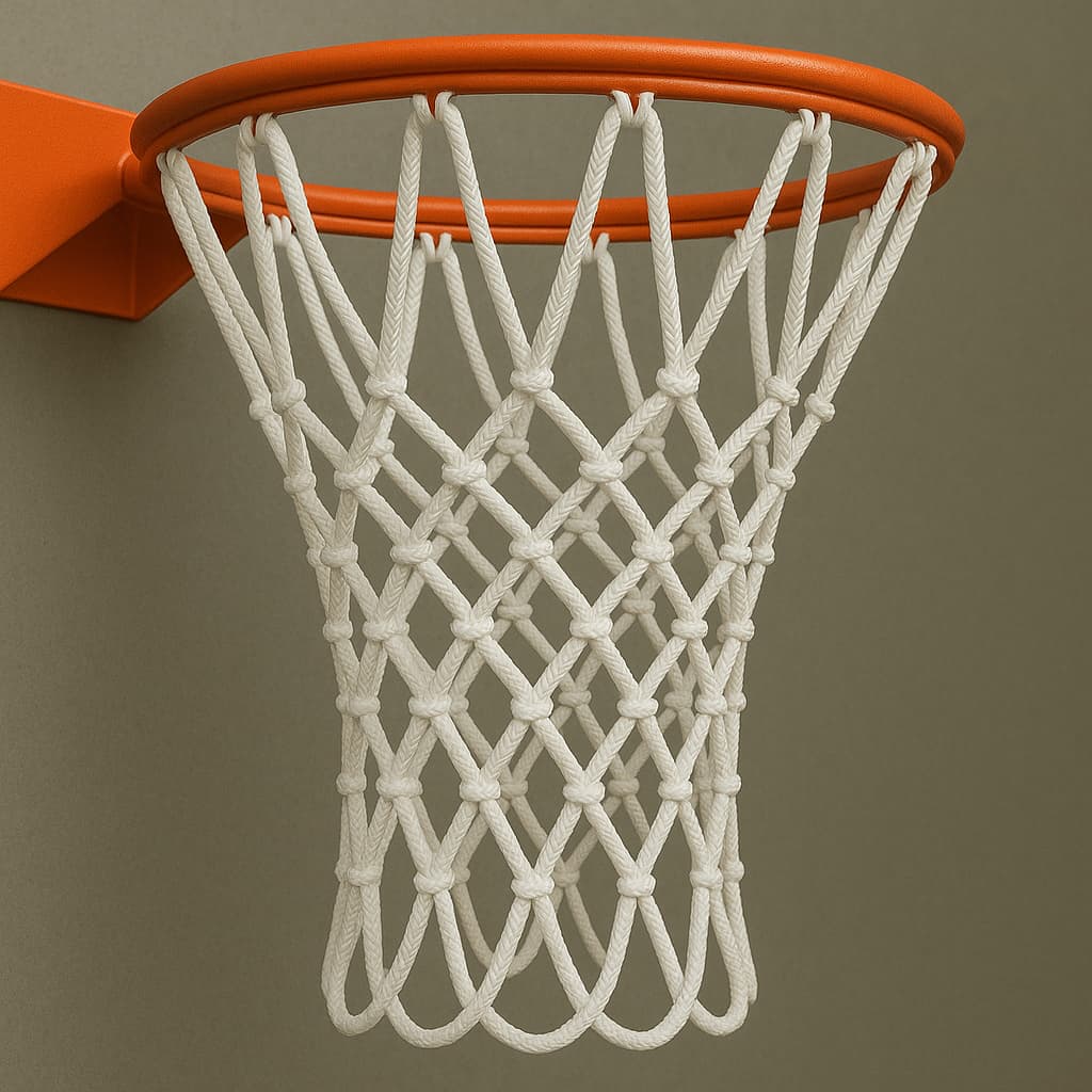 REDE DE BASQUETE DE SEDA 10 ALÇAS 45CM BRANCA