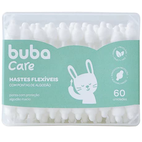 Kit 60 Unidades Cotonete Buba Baby