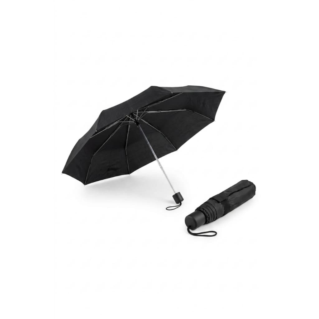 Guarda Chuva Azul Preto Reforçado Dobrável Compacto