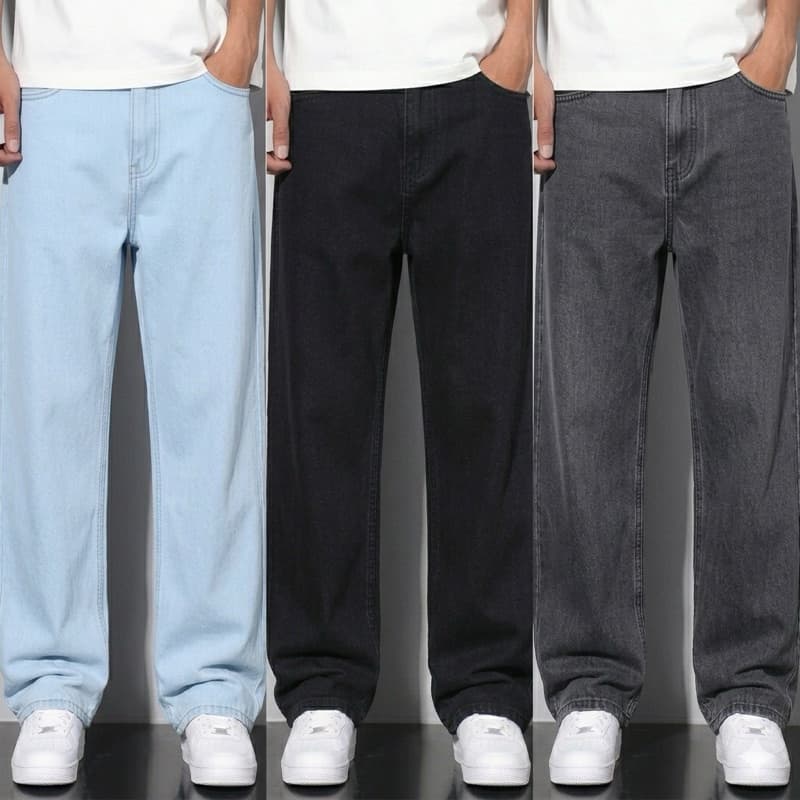 CALÇA BALÃO BAGGY BOCA LARGA RETA LISA WIDE LEG LARGA PANTALONA MASCULINA 36-48 3 CORES