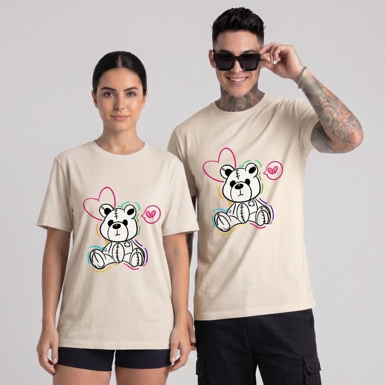 Camiseta Unissex Algodão Premium "Bear Love" - Conforto e Estilo