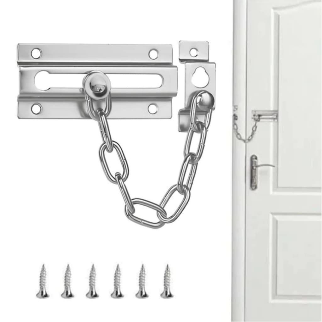 Trava de Segurança com Corrente Inox 🔒🚪 Proteção Reforçada para Porta