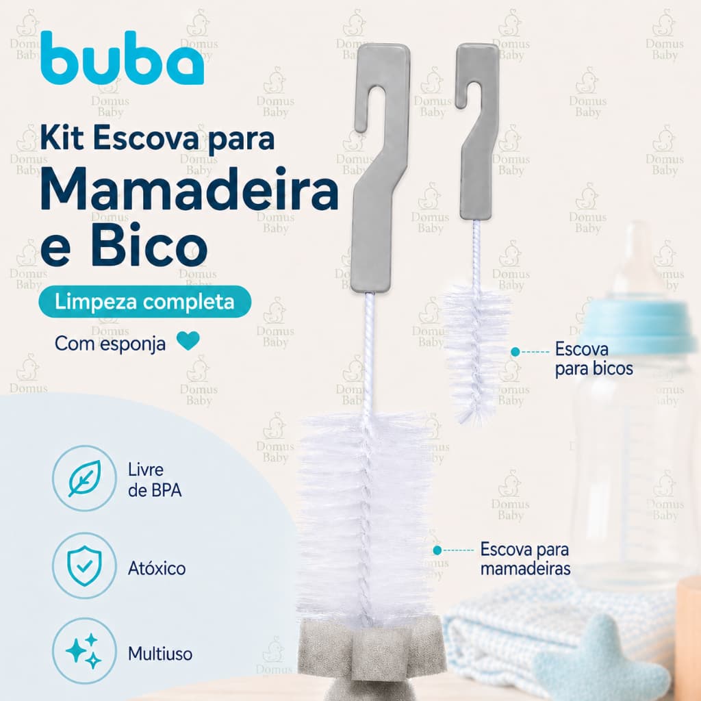 Escova de Limpeza Buba Multiuso para Mamadeira, Bico e Garrafa Térmica