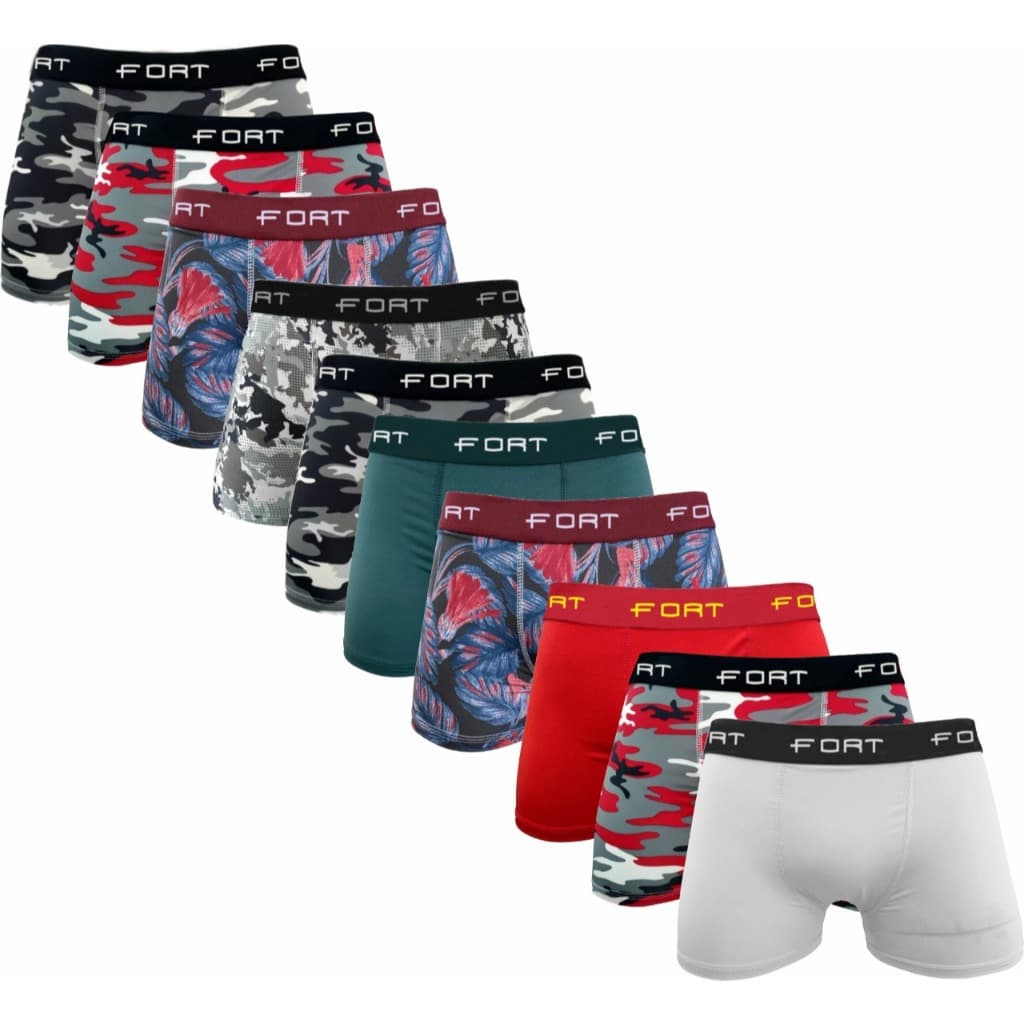 Kit Com 10 Cuecas Boxer Infantil de Microfibra