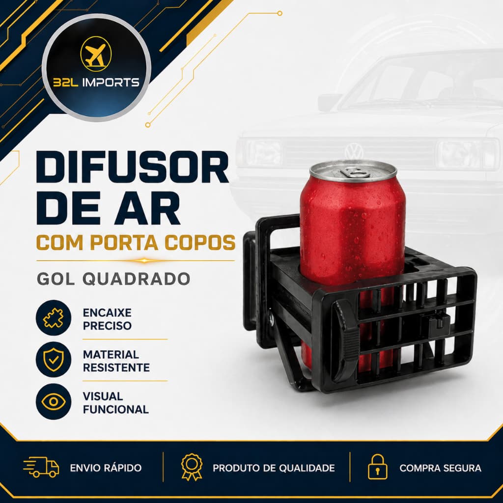 Porta copos difusor painel gol quadrado lata coca cerveja e água