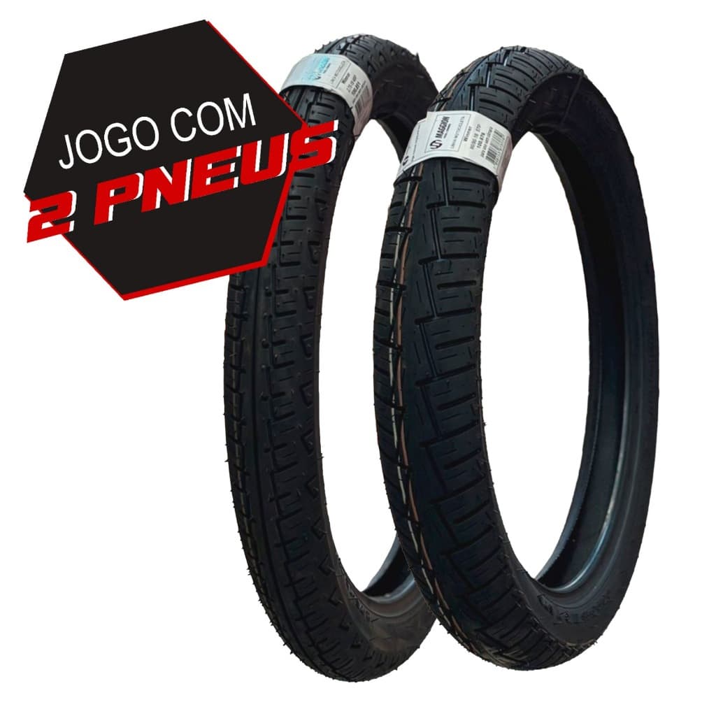 Par Pneu 2.75-18 + 90/90-18 Maggion Winner Honda Cg Titan Fan Ybr Factor 125 150 160 Uso Sem Câmara