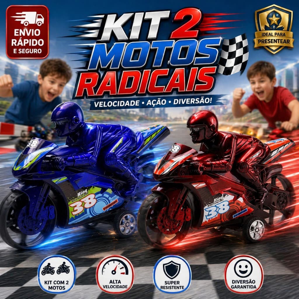 Kit 2 Motos De Brinquedo Radicais Criança Brincar Presente Natal Para Meninos