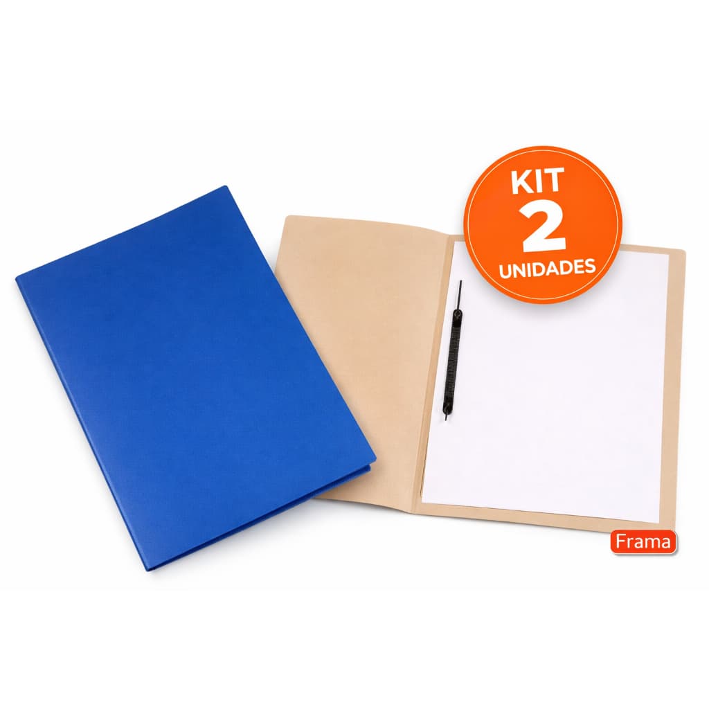 Kit 2 Pastas Grampo Trilho A4 Papelão Frama para Documentos