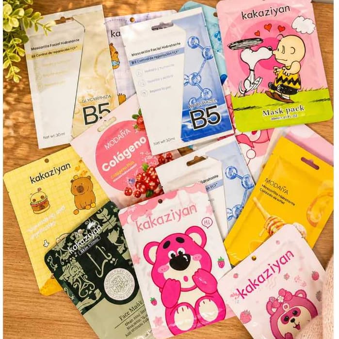 Kit 5 Máscaras Faciais Hidratantes Variadas – hidratação e Reparação da Pele