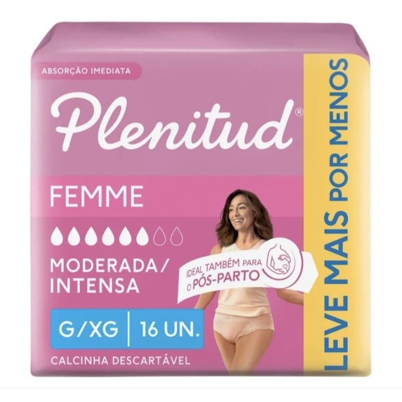 Roupa Íntima Plenitud Femme Nude Tamanho P/M ou G/XG c/ 16 Unid