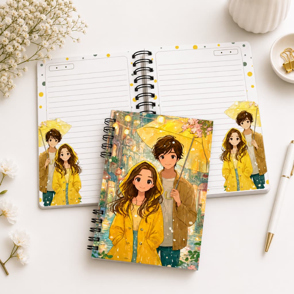 Caderno Dorama personalizado com nome do comprador na capa, A5, 200 páginas