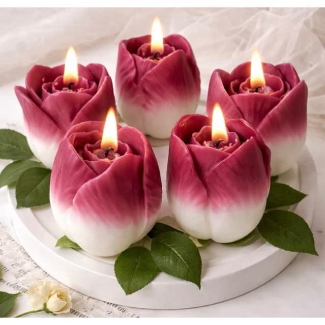 Kit 10/50 Mini velas Rosas Tulipa perfumadas para lembrancinhas l casamento l aniversários l Eventos