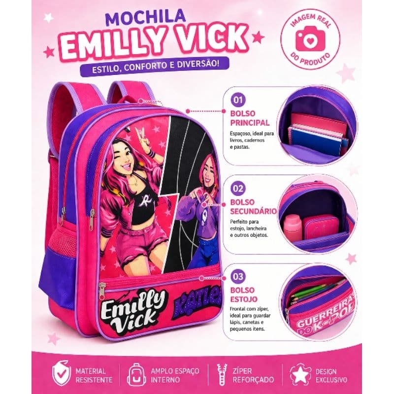 Mochila Escolar Grande Feminina De Costas Personagens Menina